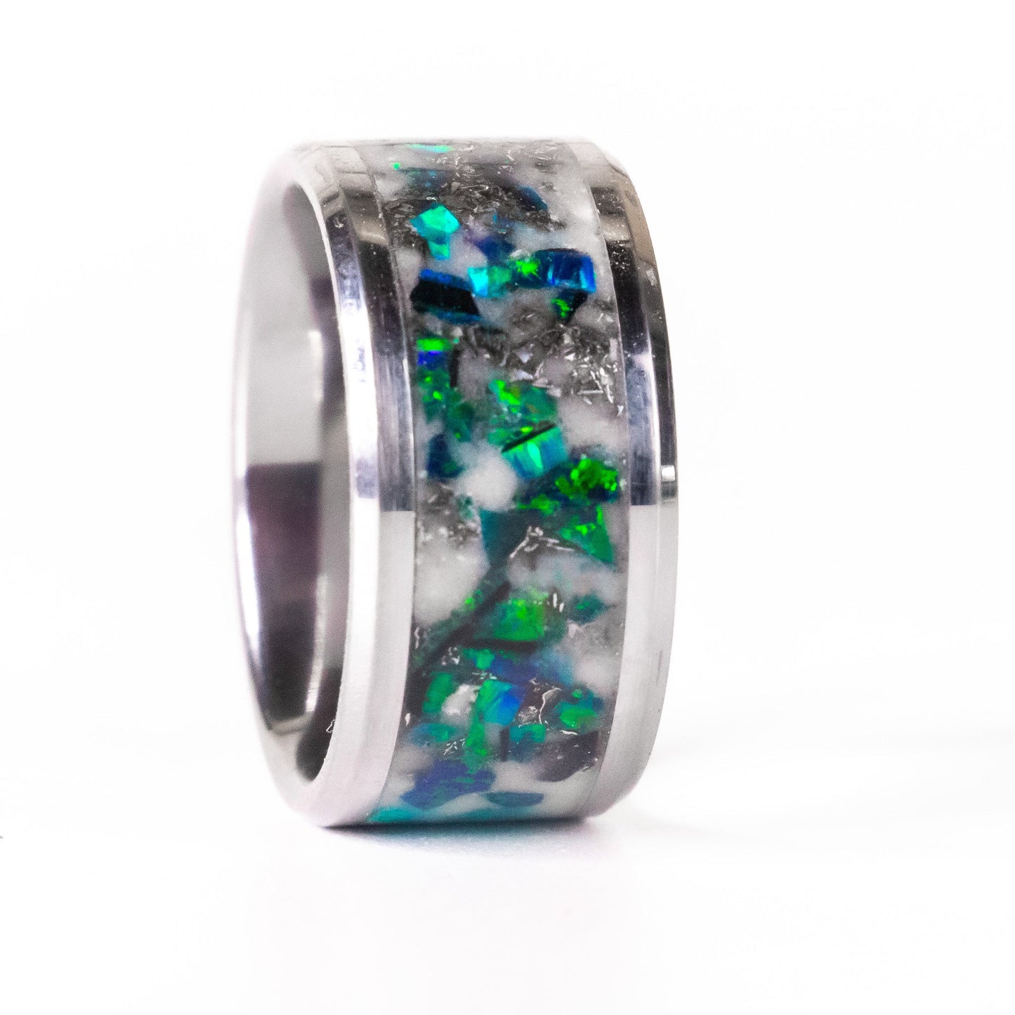 Evergreen Opal Beast -12mm Tungsten Ring
