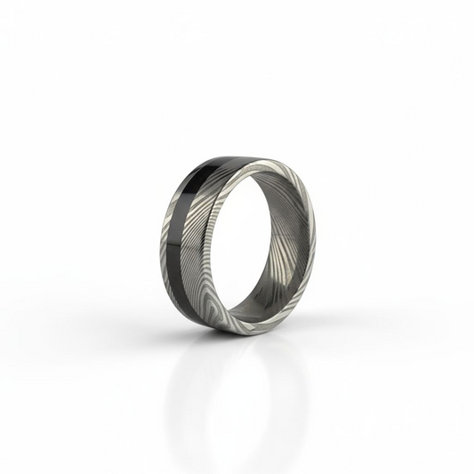 Iron Eclipse - Damascus x Meteorite Dust