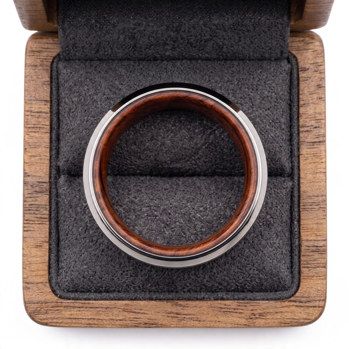 Tungsten Ring with Rosewood Liner