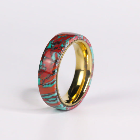 The Desert Crown, 24kt Gold Plated Tungsten Sonoran Sunset TruStone