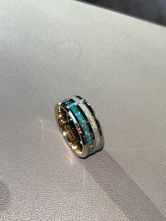 Double Channel Gold Opal & Turquoise