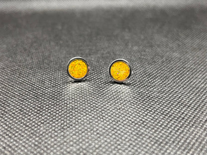 Amber Opal Earrings 8mm