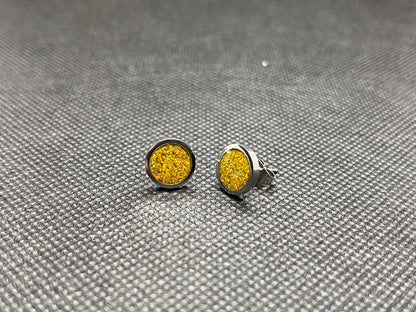 Amber Opal Earrings 8mm
