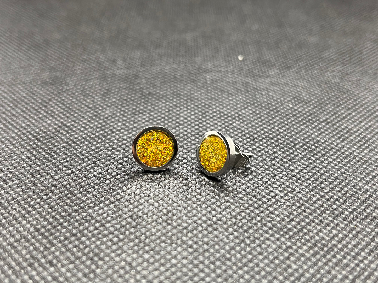 Amber Opal Earrings 8mm