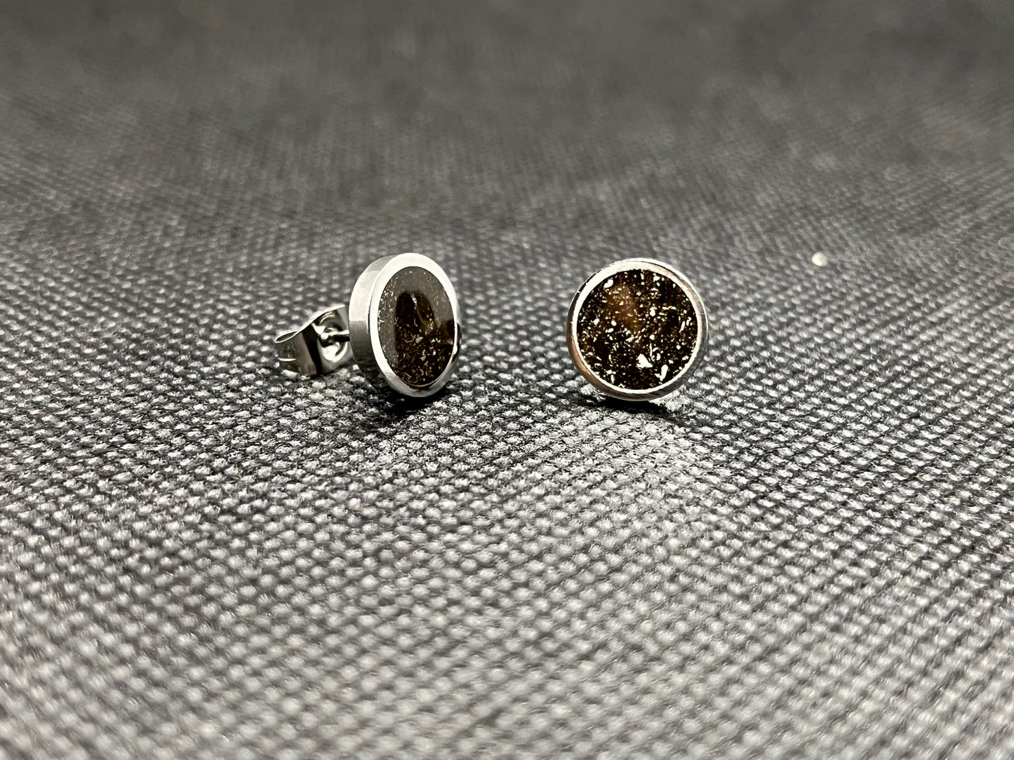 Meteorite Dust Earrings 8mm