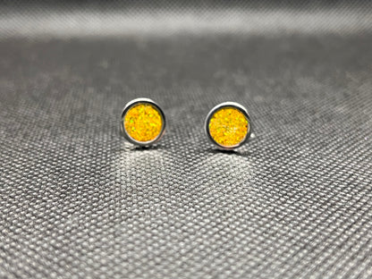 Amber Opal Earrings 8mm