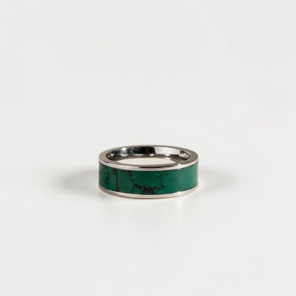 Imperial Jade TruStone Ring | Titanium, Tungsten or Black Carbide Band | Green Stone Wedding Ring