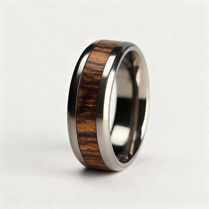 Horizon Timber Ring-Titanium x Bocote Wood