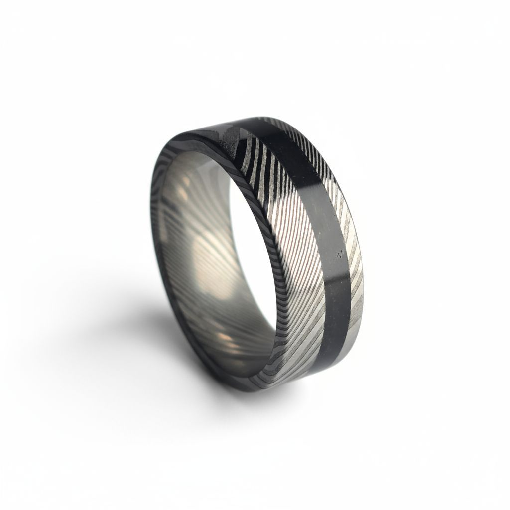 Iron Eclipse - Damascus x Meteorite Dust