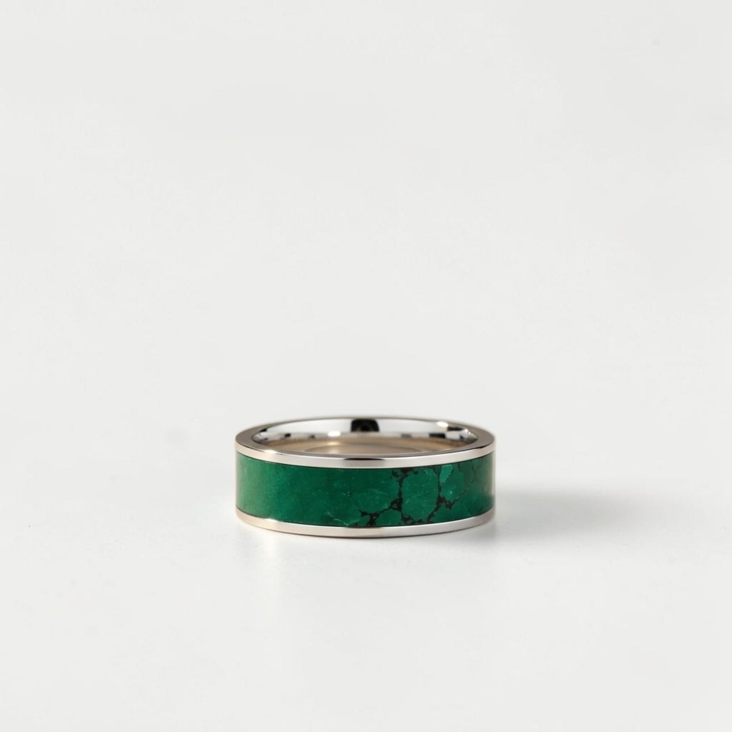 Imperial Jade TruStone Ring | Titanium, Tungsten or Black Carbide Band | Green Stone Wedding Ring