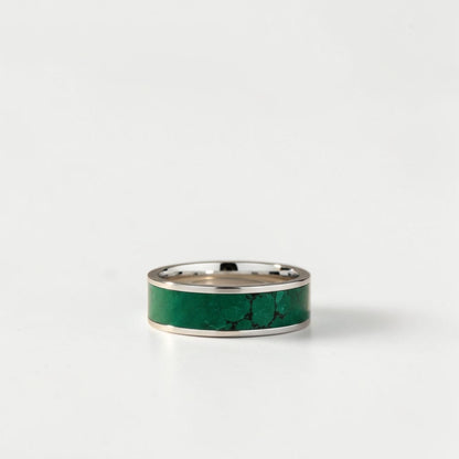Imperial Jade TruStone Ring | Titanium, Tungsten or Black Carbide Band | Green Stone Wedding Ring