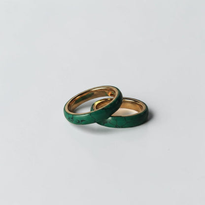 Imperial Jade TruStone Ring | Green Jade Wedding Band | Rose Gold Tungsten Ring for Men & Women