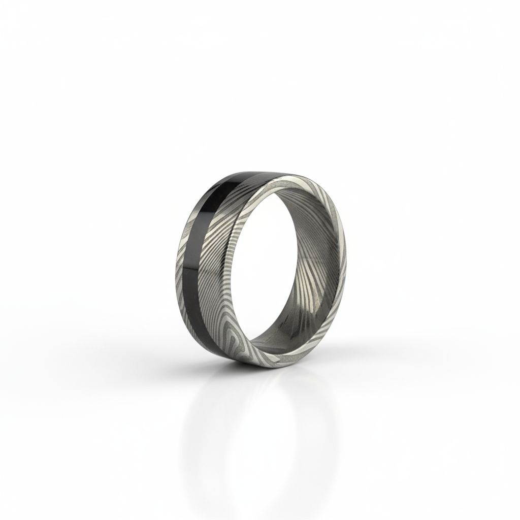 Iron Eclipse - Damascus x Meteorite Dust