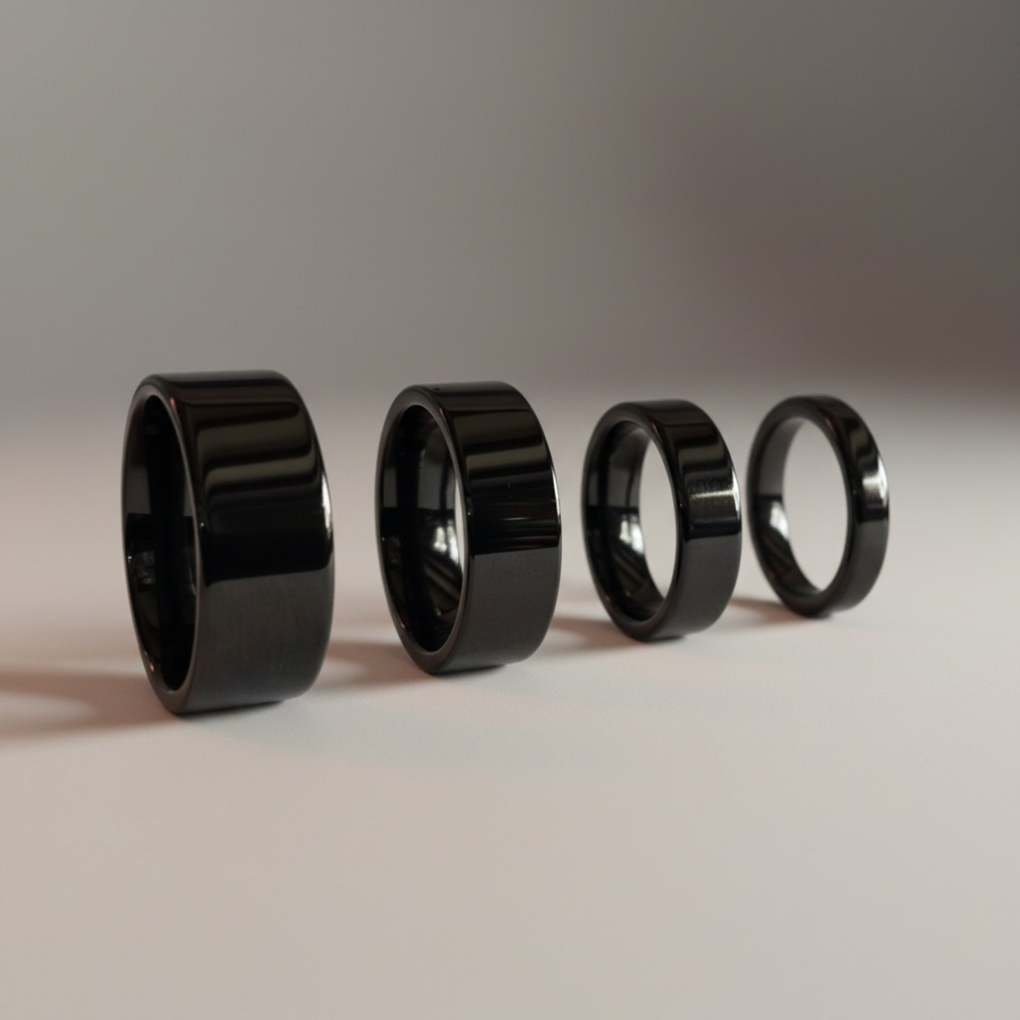 Black Titanium Carbide Ring – 4mm 6mm 8mm 10mm Band