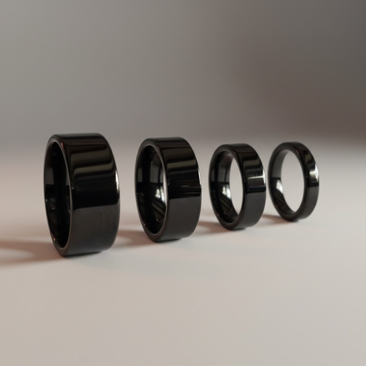 Black Titanium Carbide Ring – 4mm 6mm 8mm 10mm Band