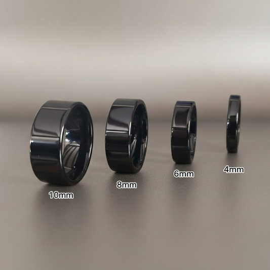 Black Titanium Carbide Ring – 4mm 6mm 8mm 10mm Band