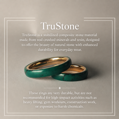Imperial Jade TruStone Ring | Green Jade Wedding Band | Rose Gold Tungsten Ring for Men & Women