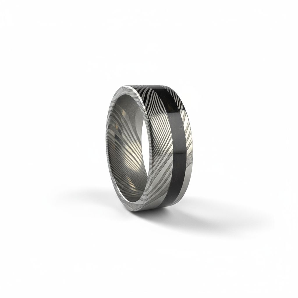 Iron Eclipse - Damascus x Meteorite Dust