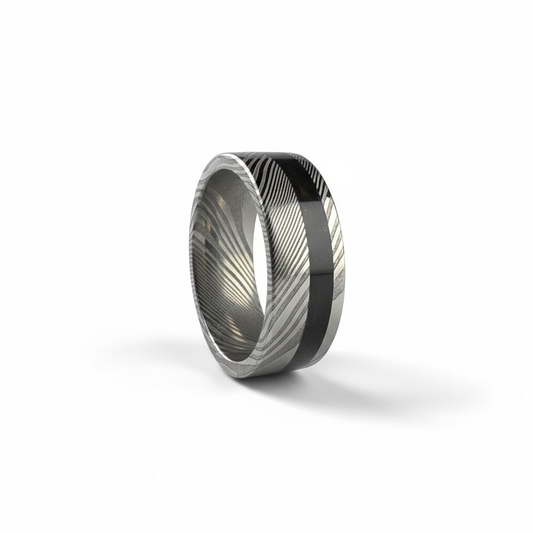 Iron Eclipse - Damascus x Meteorite Dust