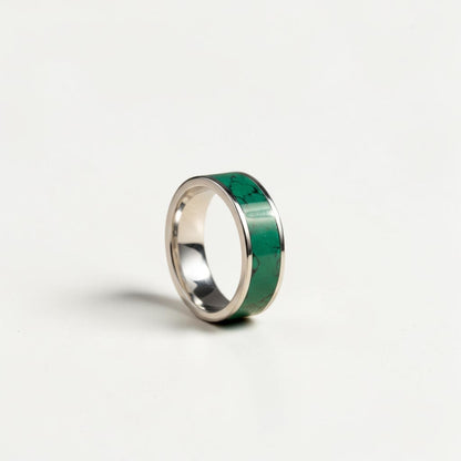 Imperial Jade TruStone Ring | Titanium, Tungsten or Black Carbide Band | Green Stone Wedding Ring