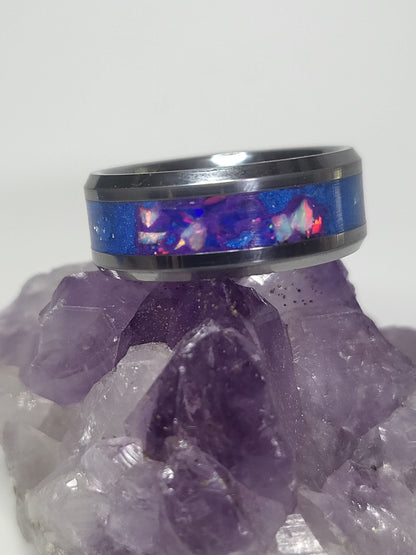 Tungsten Ring White & Cyan Opal UV Glow Powder