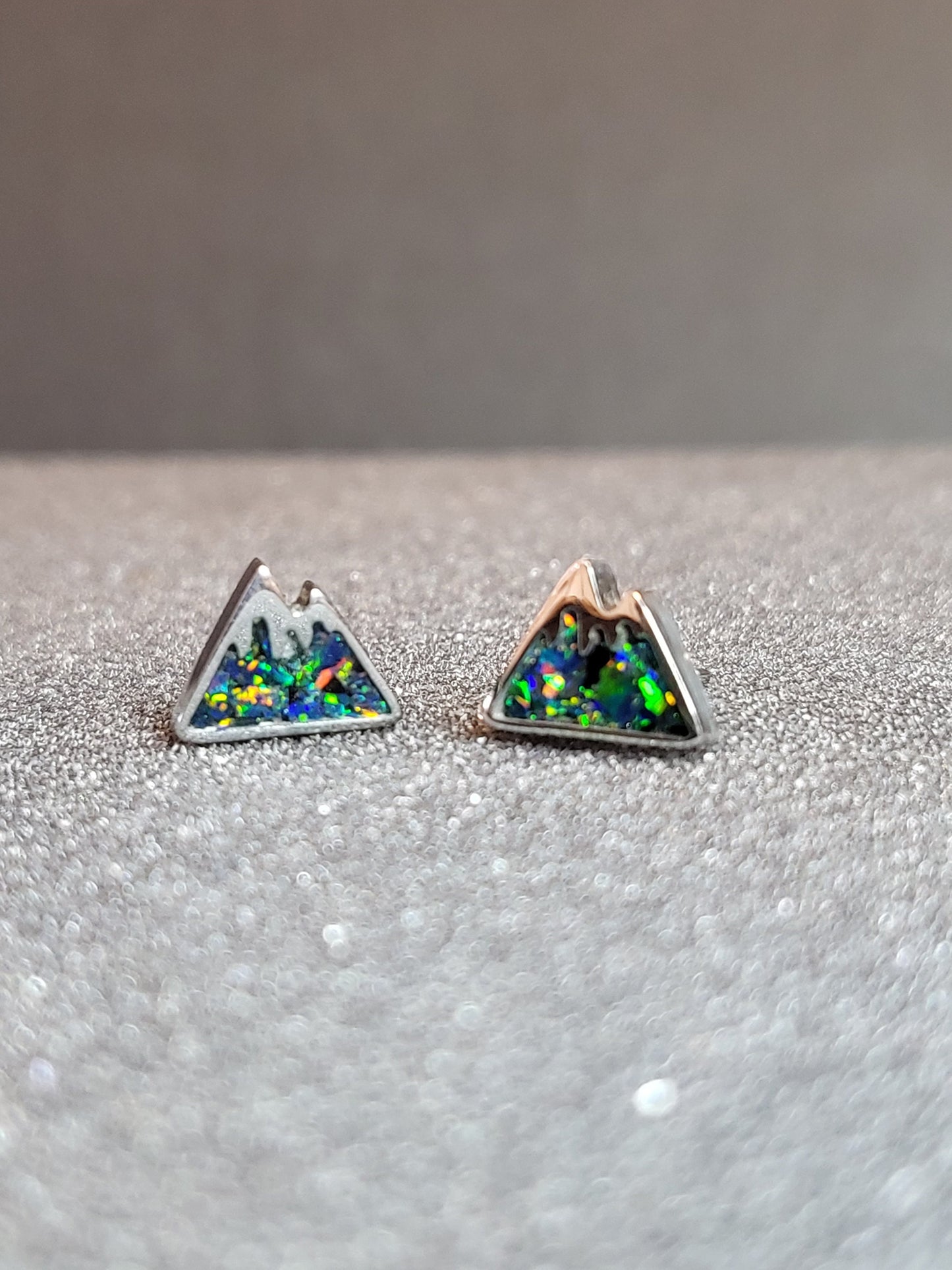 Mountain Design Earrings Opal