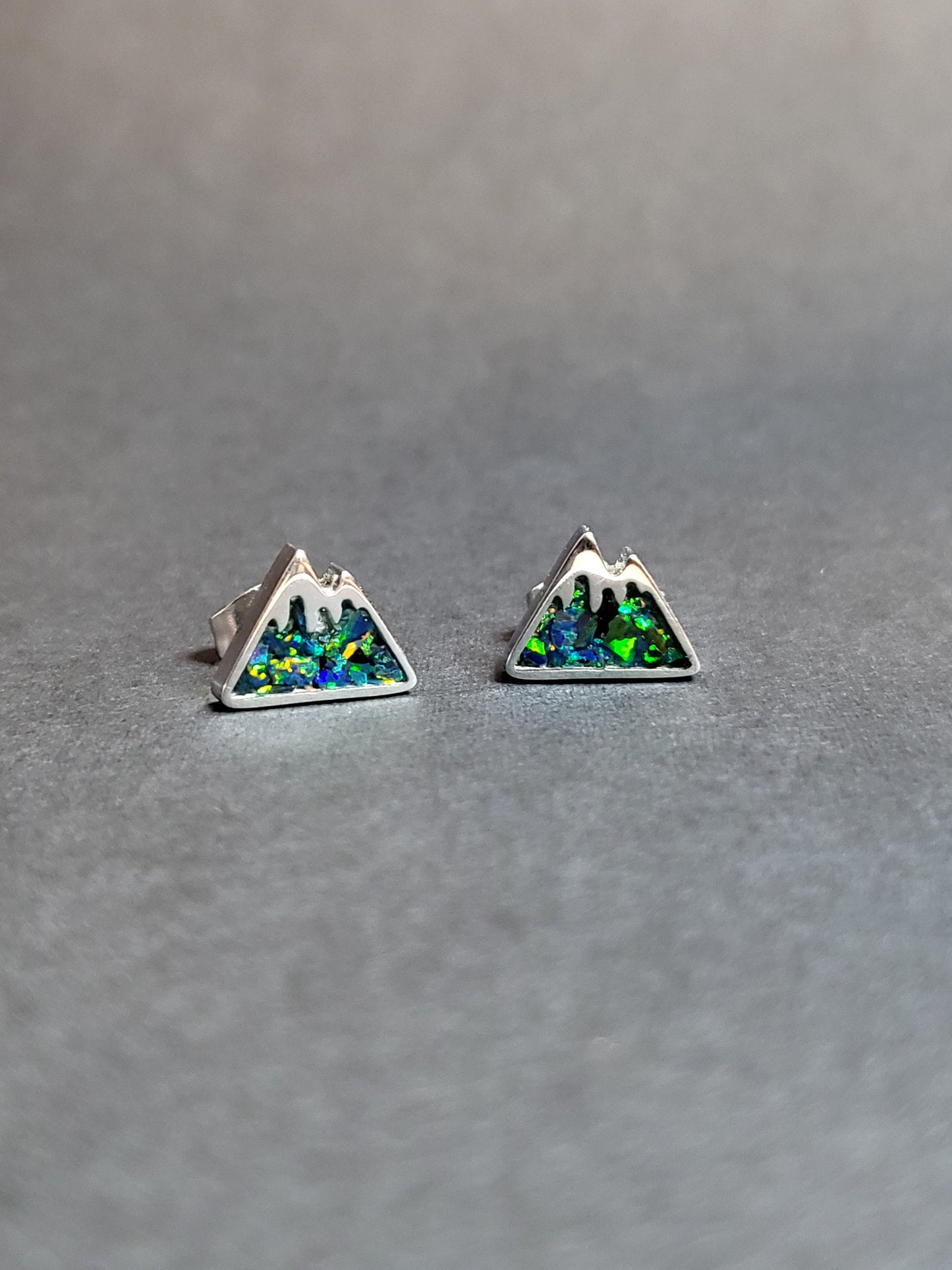 Mountain Design Earrings Opal