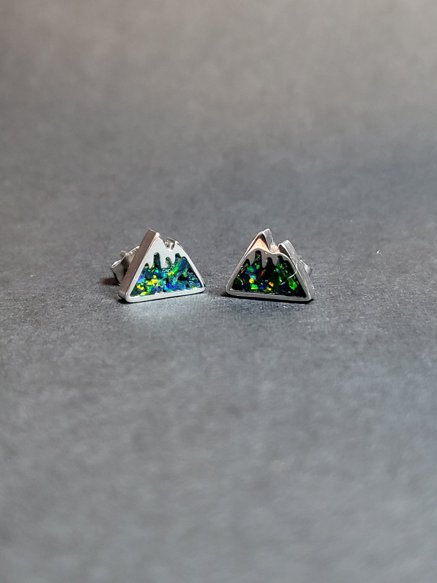 Mountain Design Earrings Opal